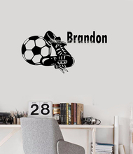 Football Shoes Custom Name Wall Stickers Handsome Soccer Shoes Decal Customized Personalized Kids Room Decor Art Wallpaper EA862 2024 - buy cheap