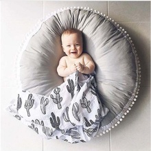 Ins Thick Round Baby Blanket Play Game Mats Pom Pom Crawling Rug Children Toy Mat Carpet Kids Room Decor Photography Props 90cm 2024 - buy cheap