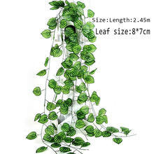 Искусственный Плющ 2,4 м, зеленые листья, фотообои, цветы, домашний декор, пластиковые искусственные цветы, фотообои 2024 - купить недорого