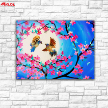 Art romantic Love birds Scenery painting Painting For Living Room Home Decoration Oil Painting On Canvas Wall Painting no fram 2024 - buy cheap