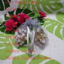 Gray Organza Bags 100pcs/Lot 7x9 9x12 10x15 13x18 15x20 17x23 cm Jewelry Drawstring Bags Christmas/Wedding/Gift Packing Bags 2024 - buy cheap