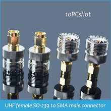 Sindax-cable de enchufe macho, adaptador coaxial RF, conector SMA jack a SMA, UHF hembra SO-239 SO239 de macho a hembra UHF, 10 unids/lote 2024 - compra barato