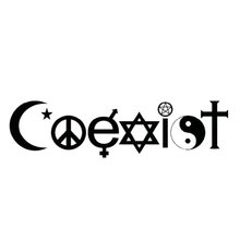 14.7cm*3.5cm Creative Funny Personalized COEXIST Cross Fashion Window Car Stickers C5-0741 2024 - buy cheap