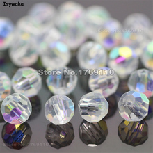 Isywaka-cuentas de cristal austriaco, espaciador suelto de 6mm, Blanco AB redondo colores, 100 Uds. 2024 - compra barato