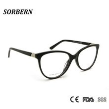 Женские винтажные очки кошачий глаз SORBERN, дизайнерские оправы для чтения, оптические очки из ацетата по рецепту 2024 - купить недорого