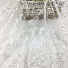 Cindylaceshow 1Yard 145cm Width White Lace Fabric French Netting/mesh Embroidered Wedding Evinging Show Dress Lace Fabrics DIY 2024 - buy cheap