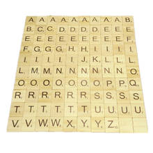 100Pcs/set English Words Wooden Letters Alphabet Tiles Black Scrabble Letters & Numbers For Crafts Wood 2024 - buy cheap