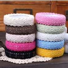 Hot sale sweet design good quality wholesale   solid colors double lace style fabric lace tape  Sticker Adhesive Tape .cute love 2024 - buy cheap
