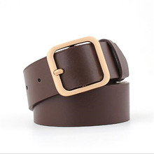 New Wide Leather Waistbands Strap Belt high quality Women Gold Square Pin Metal Buckle belts Girdles Cinto Woman Belts for Jeans 2024 - buy cheap