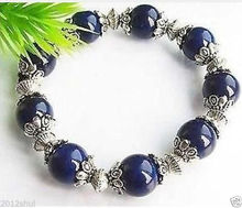 Beautiful the Tibet Silver dark blue Lapis Lazuli Bracelet 8" 2024 - buy cheap