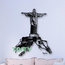 Pegatinas de pared vinilo Decal Cristo el Redentor estatua Rio de Janeiro decoración Interior de la casa arte Mural H71cm x W57cm/ 27,9 "x 22,5" 2024 - compra barato