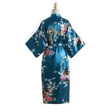 Bata de seda para dama de honor, bata de novia Sexy para mujer, bata Kimono corto de satén para boda, ropa de dormir, bata de noche, bata de mujer Floral 2024 - compra barato