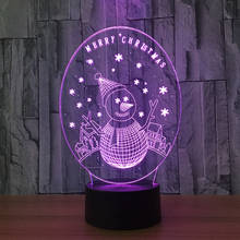 Christmas Snowman 3D Night Light Visual Circular Transparent Acrylic 3d Illusion Lamp 7 Colors Changing Usb LED Desk Table Lamp 2024 - buy cheap