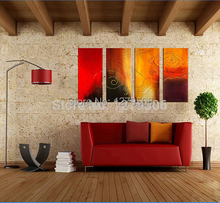 4 Pcs/set Oil Painting On Canvas Handmade Pictures Large Wall Art Decoration Living Room Unique Gift Picture For Your Mood 2024 - buy cheap