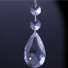 Crystal Chandelier Prism Pendant Sets 100pcs/Lot 50mm Teardrop Pendant With 2pcs 14mm Octagon Beads Decoration 2024 - buy cheap