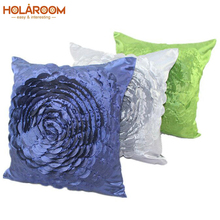 Rose Flower Embroidered Cushion cover Cationic brocade Polyester Pillowcase 40cm*40cm Decorative Car Sofa Bed Cushion covers 2024 - buy cheap