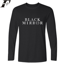 Luckyfridayf preto espelho moda t-shirts estilo hip hop mulheres/homens t camisas casual camisa de manga longa camiseta camisola 2024 - compre barato