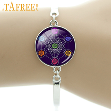 Tafree pulseira de cubo metatron, chakra cósmica central de energia t729, joia feminina bonita mandala hinduismo 2024 - compre barato