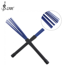 SLADE-escobillas retráctiles de nailon azul para Jazz, palitos retráctiles para Batería de Jazz, accesorios de instrumentos musicales de goma negra, 2 uds. 2024 - compra barato