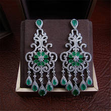 ,Fashion AAA cubic zirconia chandalier waterdrop green stones drop  earrings,Wedding&Party Jewelry for Women,E6286G 2024 - buy cheap