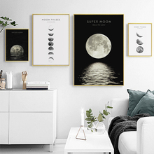 Black and White Canvas Painting Photography Nordic Wall Picture Moon Phases La Lune Print Poster Scandinavian Home Decoration 2024 - buy cheap