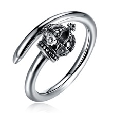 Anéis de prata esterlina 925 retrô, moda punk antiga para mulheres e homens joias para festa amor presentes anéis abertos 2024 - compre barato