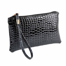 Monedero de mano de piel de cocodrilo para mujer, cartera pequeña con cremallera, color negro, # L3 $ 2024 - compra barato