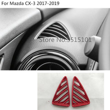 Car style cover garnish detector trim front Air condition conditioning Outlet Vent 2pcs For Mazda CX-3 CX3 2017 2018 2019 2020 2024 - buy cheap
