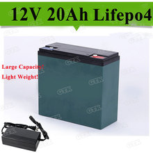 Lifepo4 12v 20Ah Rechargeable lithium battery pack with BMS for electric bicycle Golf trolly of 12v 200w motor+3A charger 2024 - buy cheap