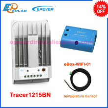 Regulador mppt epever 12v 24v, recarregador solar epever com sensor de temperatura e função wi-fi tracer1215bn 2024 - compre barato