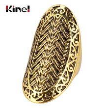 Женское кольцо для большого пальца Kinel, винтажное Золотое кольцо с классическим рисунком, рождественский подарок, 2018 2024 - купить недорого