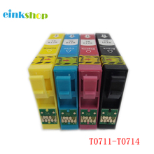 Einkshop-cartuchos de tinta t0711-t0714 para impresora Epson Stylus, SX210, SX215, SX218, SX115, SX405, SX410, SX415, SX605, D78, DX4000 2024 - compra barato