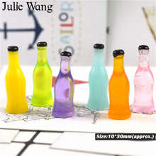 Julie Wang 10pcs 30x10mm Resin Soda Drink Bottle Transparent Mixed Colors Charms Necklace Pendant Jewelry Making Accessory 2024 - buy cheap