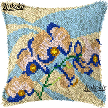 Latch hook flowers rug mat cross stitch Cushion Pillow Mat handmade Needlework Crocheting Rug Embroidery carpet making kit 2024 - buy cheap