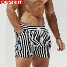 Мужские купальные шорты Desmiit, полосатые быстросохнущие пляжные шорты размера плюс для серфинга 2024 - купить недорого