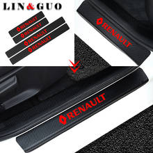 4pcs Carbon Fiber Door Plate Scuff Protection Sticker fit for Renault duster megane 2 logan Car Door Sill Protector Car Styling 2024 - buy cheap