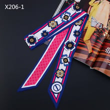 POBING Brand Bag Scarf Letter Small Silk Scarf For Women Floral Print Headwear Headdress Bag Ribbon New Long Scarves120*5CM 2024 - buy cheap