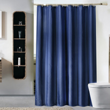 Cortina de ducha de poliéster impermeable con gancho de plástico, visillo de baño de color azul oscuro 2024 - compra barato