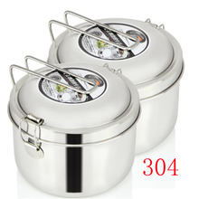 Round 304 stainless steel lunch box divided meal double metal student lunch boxes big Capacity Food Container Bento boite repas 2024 - buy cheap