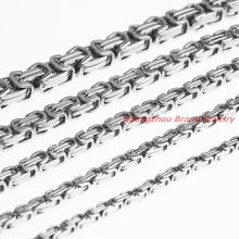 Fashion Mens 4/5/7/8/10MM Top Quality Stainless Steel Box Byzantine Link Chains Necklaces Jewellery accessories Wholesale 2024 - buy cheap