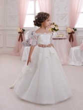 Vestido de princesa infantil feminino, vestido de primeira comunhão com apliques para casamento, festas de aniversário, 2 a 13 anos 2024 - compre barato