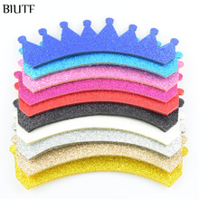 200pcs/lot 3.8x1.2 Inch Shiny Felt Crown Unfinished Supply DIY Newborn girl 1st Birthday Hair Accessories 10 Color U Pick GC01 2024 - buy cheap