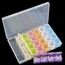 28 Slots Nail Art Tools Storage Box Plastic Holder For Jewelry Rings Diamond Organizer Transparent Box Container 2024 - buy cheap