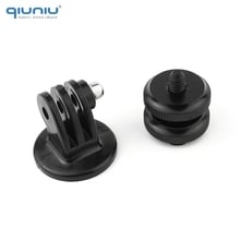 QIUNIU Tripod Mount Adapter with 1/4 inch Hot Shoe Adapter Mount for GoPro Hero 3 3+ 4 5 6 for SJCAM for Xiaomi Yi for SLR DSLR 2024 - buy cheap