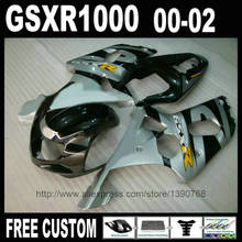 Free customize fairings set for SUZUKI 2000 2001 2002 GSX-R 1000 silver black  fairing kit 00 01 02 K2 GSXR1000 YH96 2024 - buy cheap