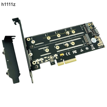 M.2 NVMe SSD NGFF к PCIE X4 адаптер M ключ B ключ двойной интерфейс карты радиатор низкопрофильный кронштейн PCI Express 3,0 2230-22110 SSD 2024 - купить недорого