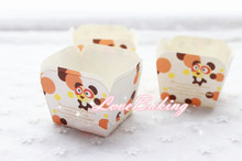 Free shipping Mika bear cupcake case, square muffin paper cake cups, cupcakes holder 2024 - buy cheap