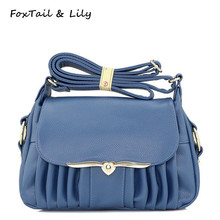 FoxTail & Lily Luxury Metal Heart Shape Design Women Bag High Quality PU Leather Fashion Ladies Casual Shoulder Bags 2024 - buy cheap