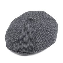 Boina voboom gorro de lã preta tweed, chapéu unissex de inverno 111 2024 - compre barato