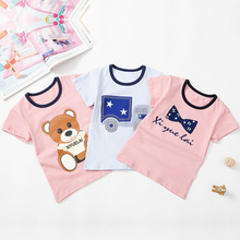 Camiseta de manga corta con dibujos animados para niños y niñas, Camiseta de algodón, última novedad de verano 2024 - compra barato